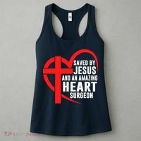 Saved By Jesus And An Amazing Heart Surgeon Christian Faith Women's Tank Top thumb 3