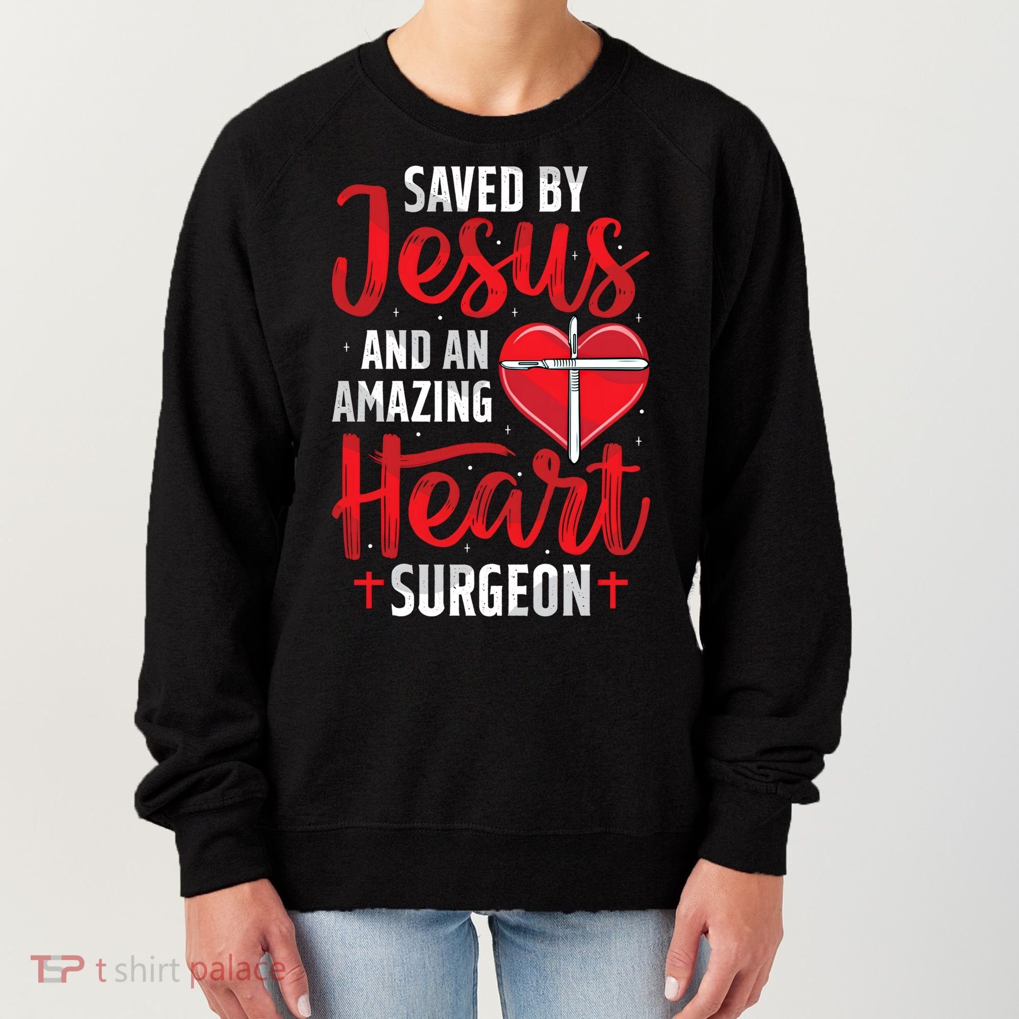 Saved By Jesus Open Heart Surgery Bypass Surgery Survivor Cool Gift Women's Sweatshirt