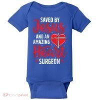 Saved By Jesus Open Heart Surgery Bypass Surgery Survivor Cool Gift Baby Bodysuit thumb 0