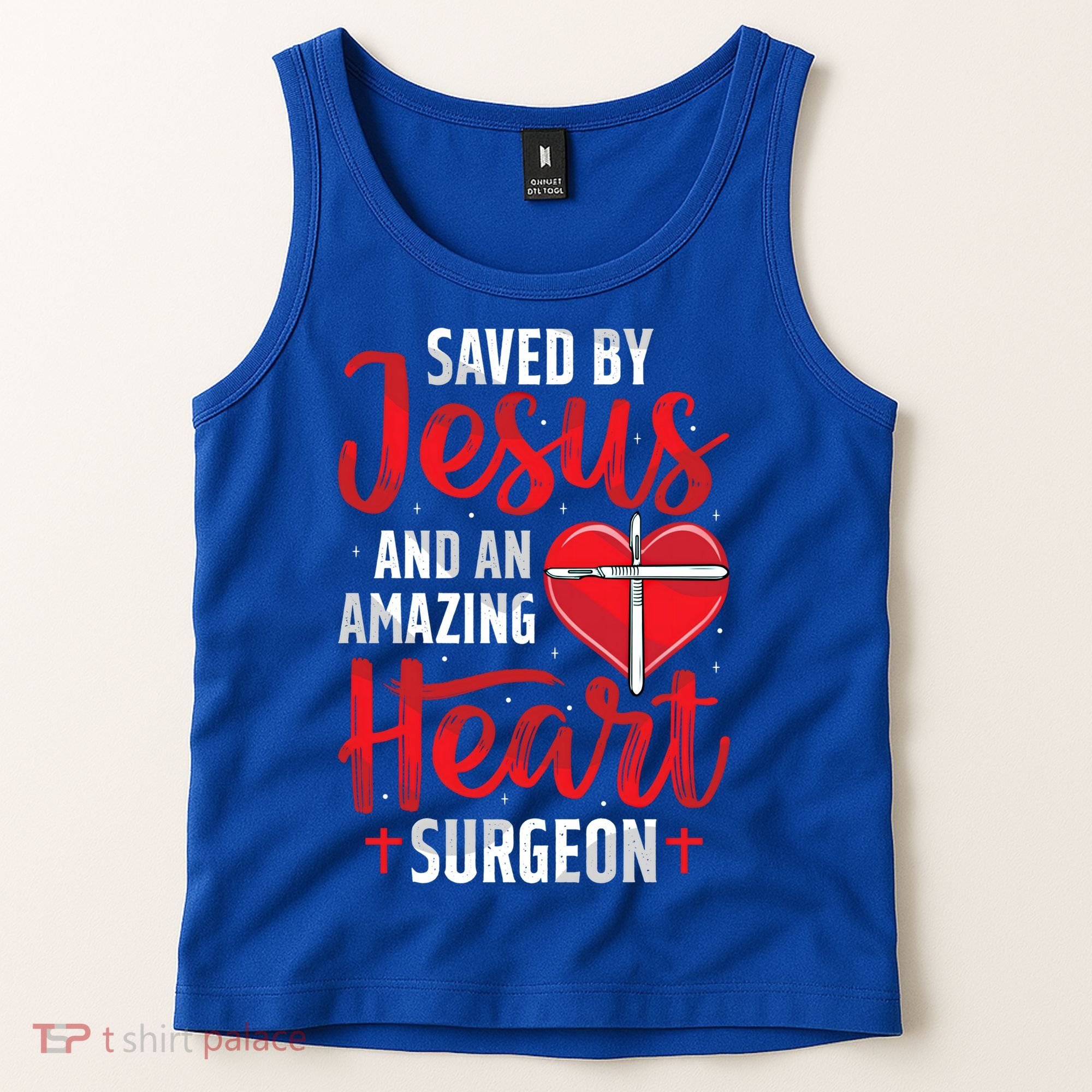 Saved By Jesus Open Heart Surgery Bypass Surgery Survivor Cool Gift Tank Top