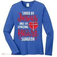 Saved By Jesus Open Heart Surgery Bypass Surgery Survivor Cool Gift Women's Long Sleeve Shirt thumb 0