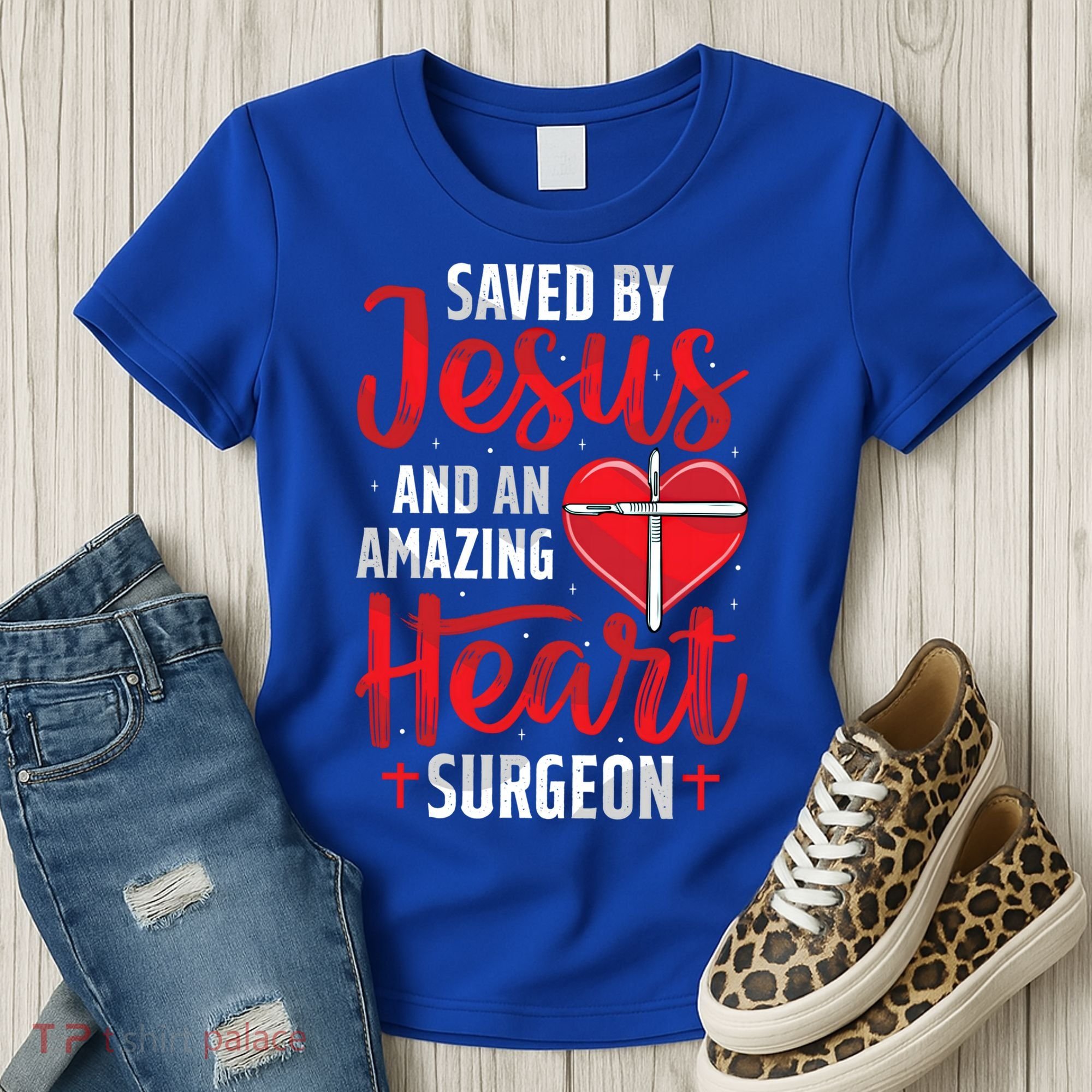 Saved By Jesus Open Heart Surgery Bypass Surgery Survivor Cool Gift Women's T-Shirt