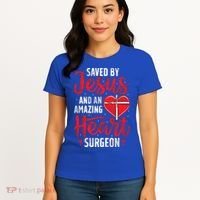 Saved By Jesus Open Heart Surgery Bypass Surgery Survivor Cool Gift Women's T-Shirt thumb 4