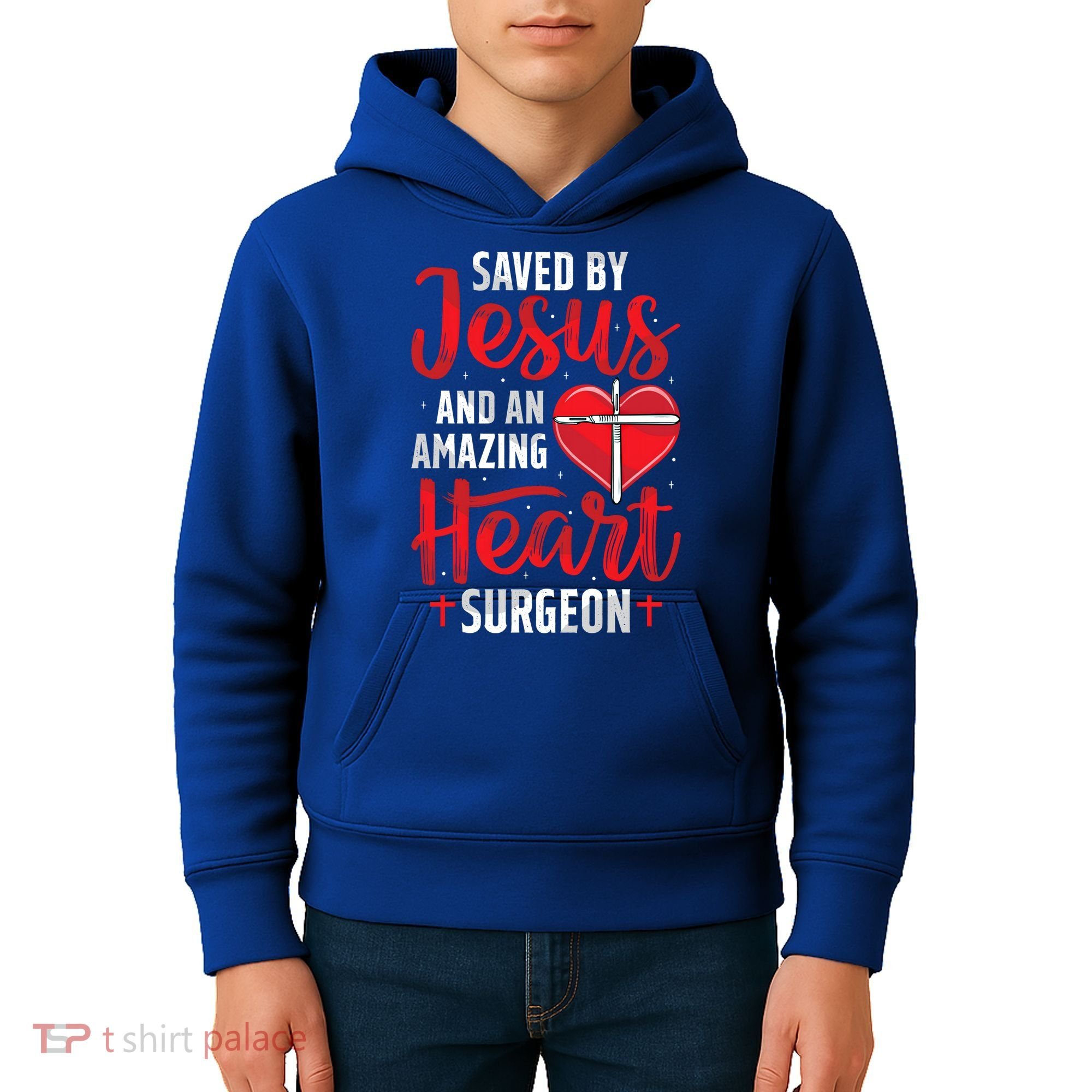 Saved By Jesus Open Heart Surgery Bypass Surgery Survivor Cool Gift Kids Hoodie
