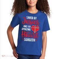 Saved By Jesus Open Heart Surgery Bypass Surgery Survivor Cool Gift Kids T-Shirt thumb 2