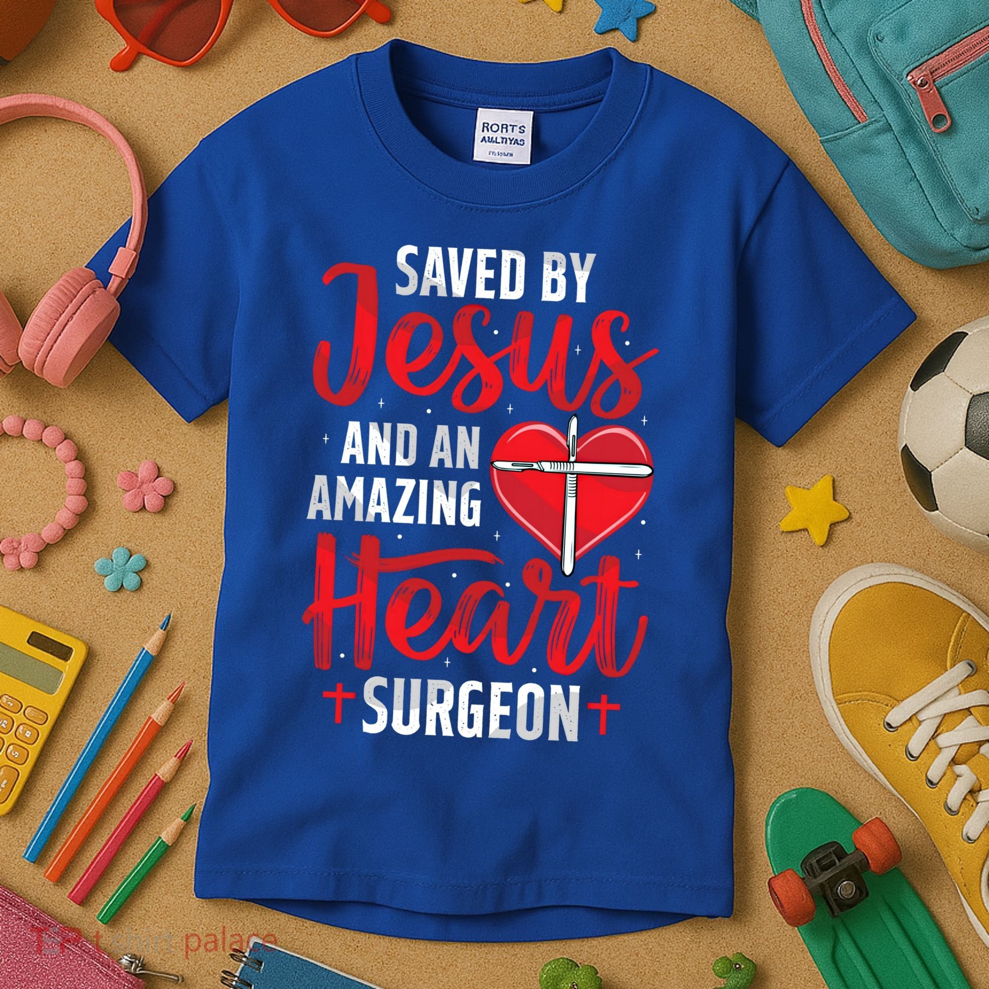 Saved By Jesus Open Heart Surgery Bypass Surgery Survivor Cool Gift Kids T-Shirt