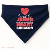 Saved By Jesus Heart Surgeon Surgery Survivor USA-Made Doggie Bandana thumb 0