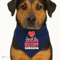 Saved By Jesus Heart Surgeon Surgery Survivor USA-Made Doggie Bandana thumb 1