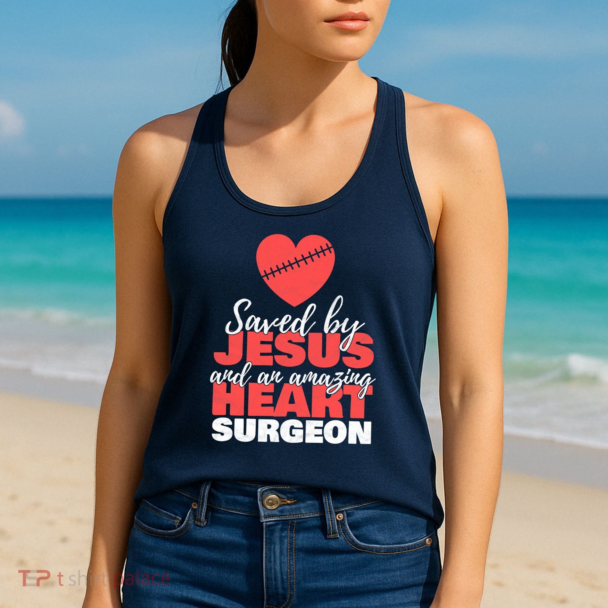 Saved By Jesus Heart Surgeon Surgery Survivor Women's Tank Top