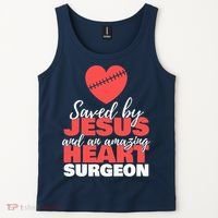 Saved By Jesus Heart Surgeon Surgery Survivor Tank Top thumb 2