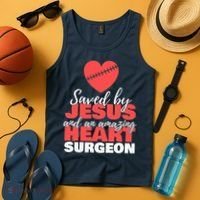 Saved By Jesus Heart Surgeon Surgery Survivor Tank Top thumb 4