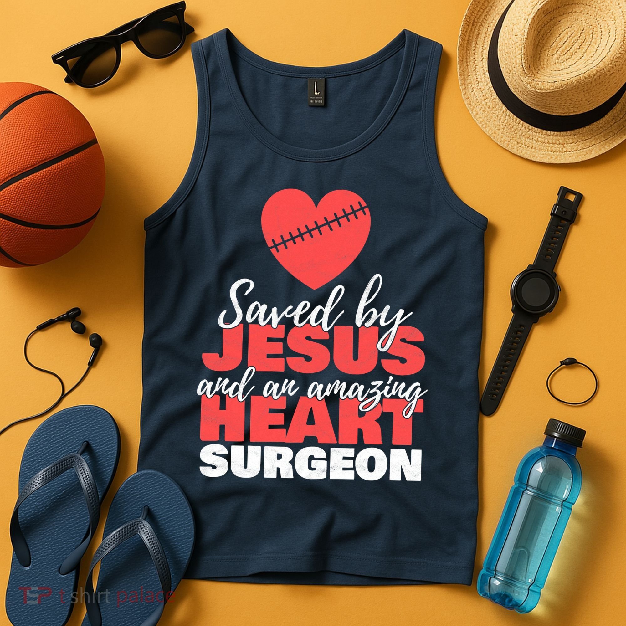 Saved By Jesus Heart Surgeon Surgery Survivor Tank Top