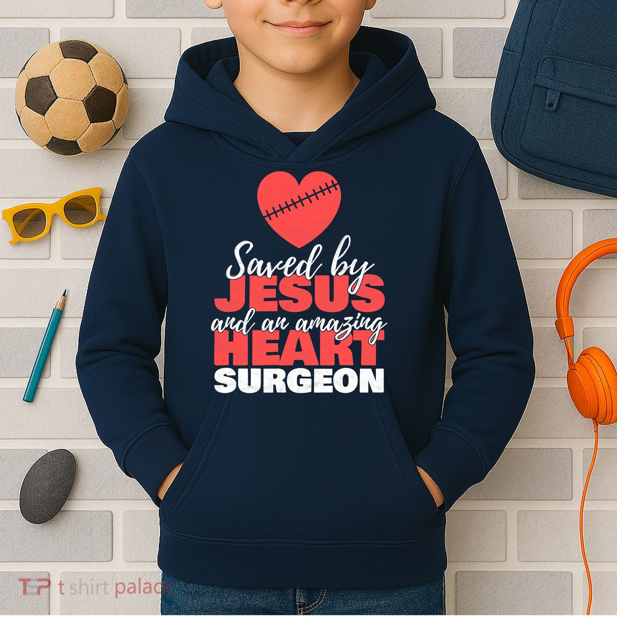Saved By Jesus Heart Surgeon Surgery Survivor Kids Hoodie