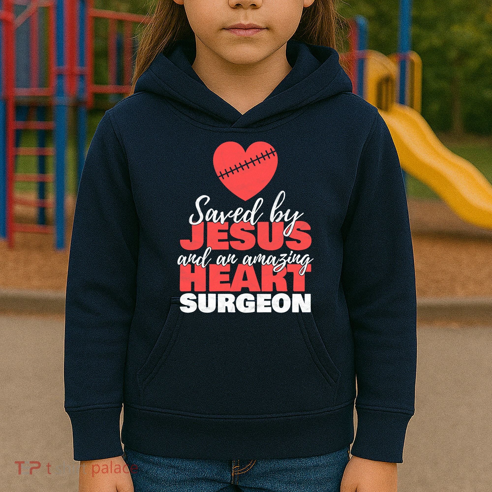 Saved By Jesus Heart Surgeon Surgery Survivor Kids Hoodie