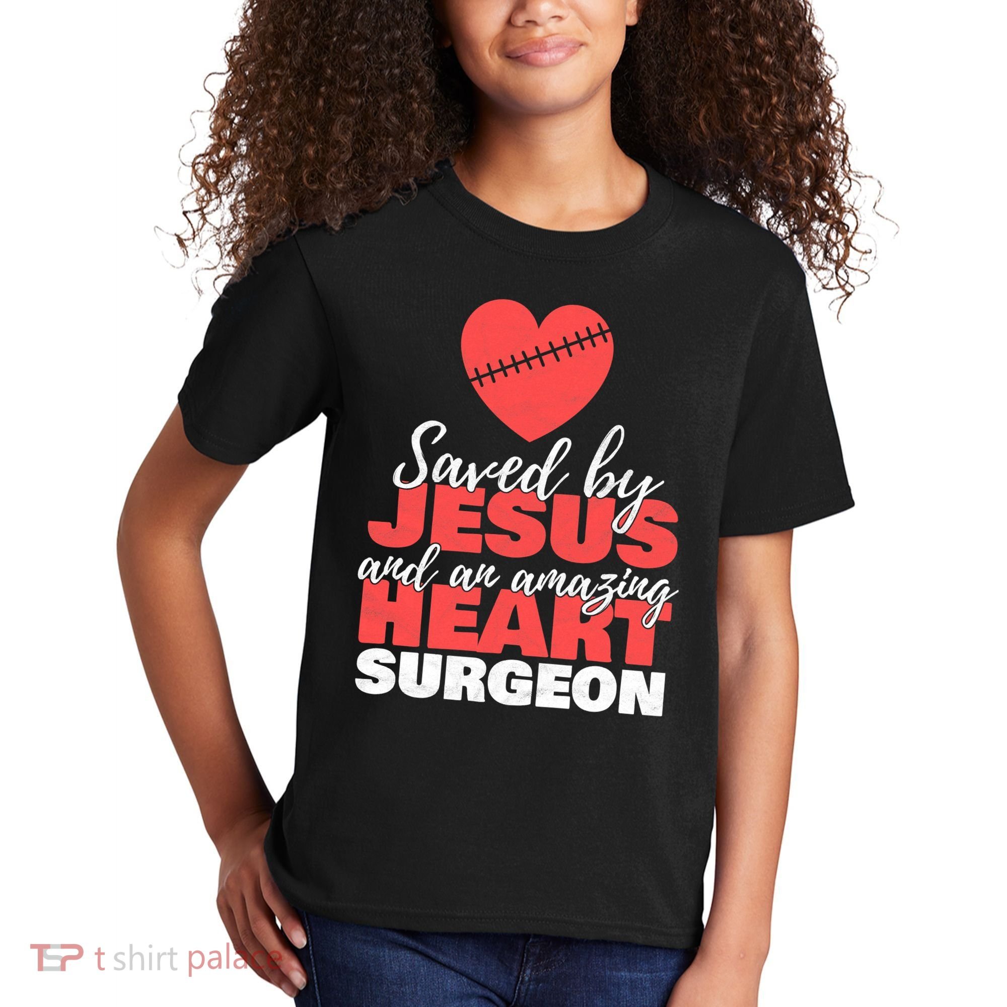 Saved By Jesus Heart Surgeon Surgery Survivor Kids T-Shirt