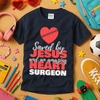 Saved By Jesus Heart Surgeon Surgery Survivor Kids T-Shirt thumb 3