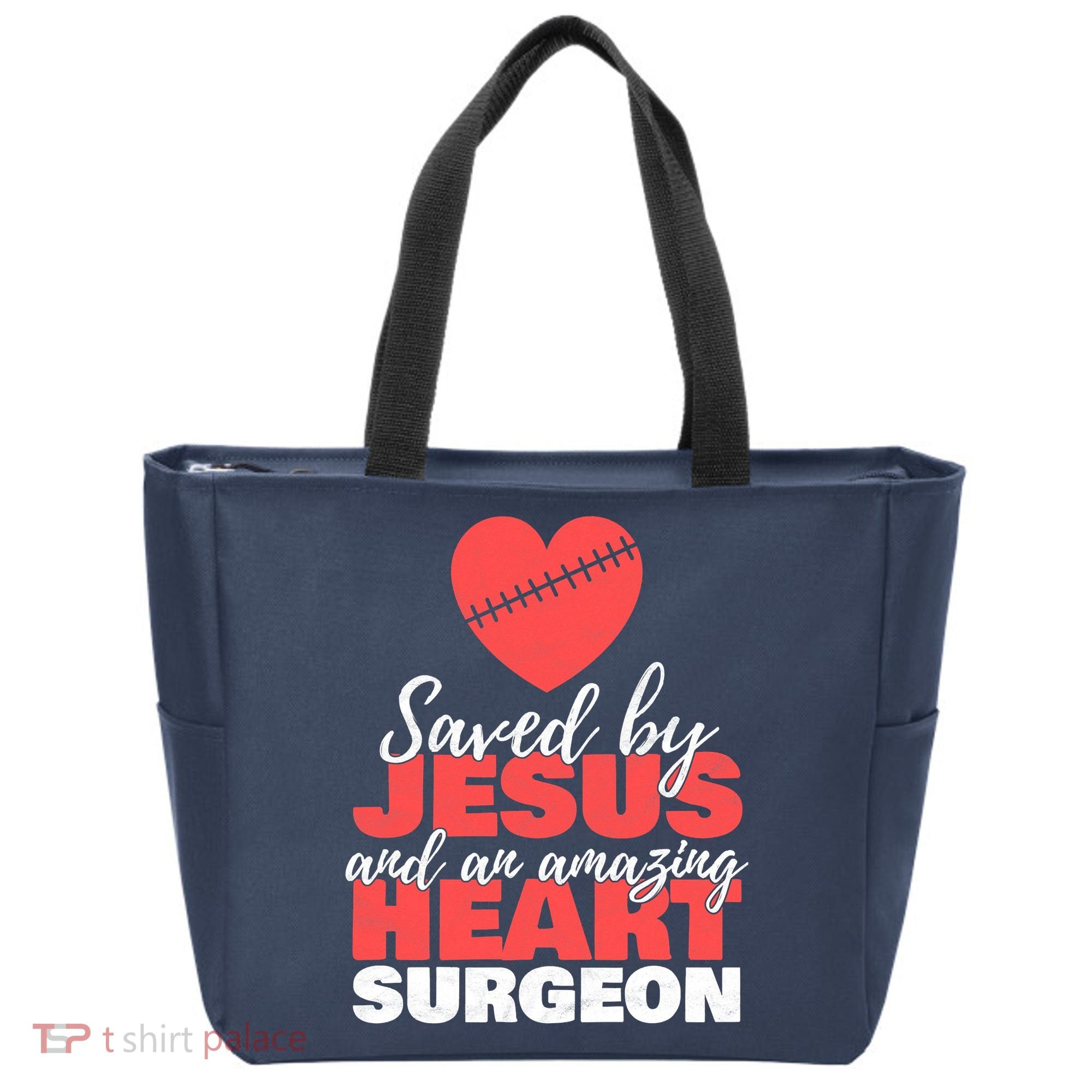 Saved By Jesus Heart Surgeon Surgery Survivor Tote Bag