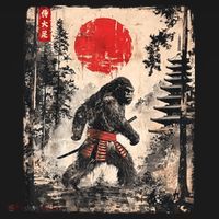 Samurai Bigfoot Japanese Vintage Graphic T-Shirt thumb 7