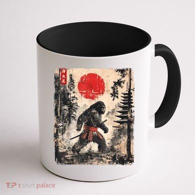 Samurai Bigfoot Japanese Vintage Graphic Coffee Mug back