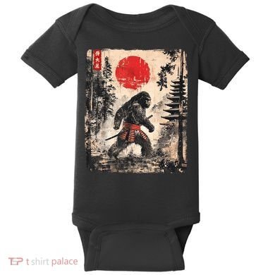 Samurai Bigfoot Japanese Vintage Graphic Baby Bodysuit