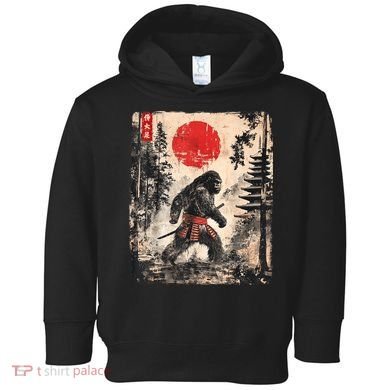 Samurai Bigfoot Japanese Vintage Graphic Toddler Hoodie