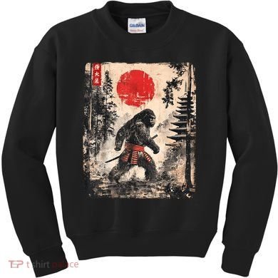 Samurai Bigfoot Japanese Vintage Graphic Kids Sweatshirt