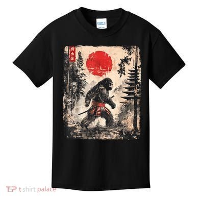 Samurai Bigfoot Japanese Vintage Graphic Kids T-Shirt