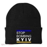 Stop Bombing Kyiv Support Ukraine Beanie thumb 0