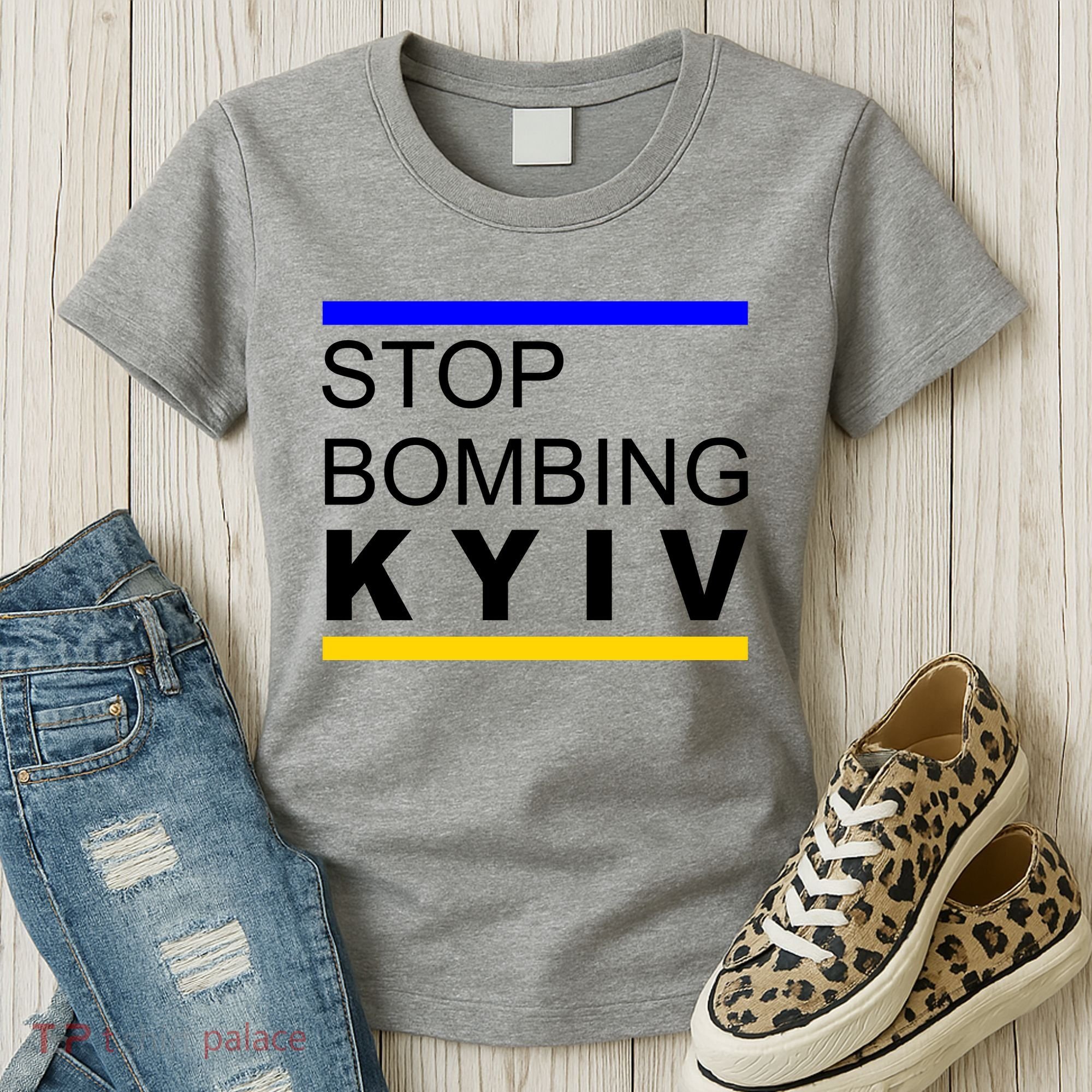 Stop Bombing Kyiv Support Ukraine Women's T-Shirt