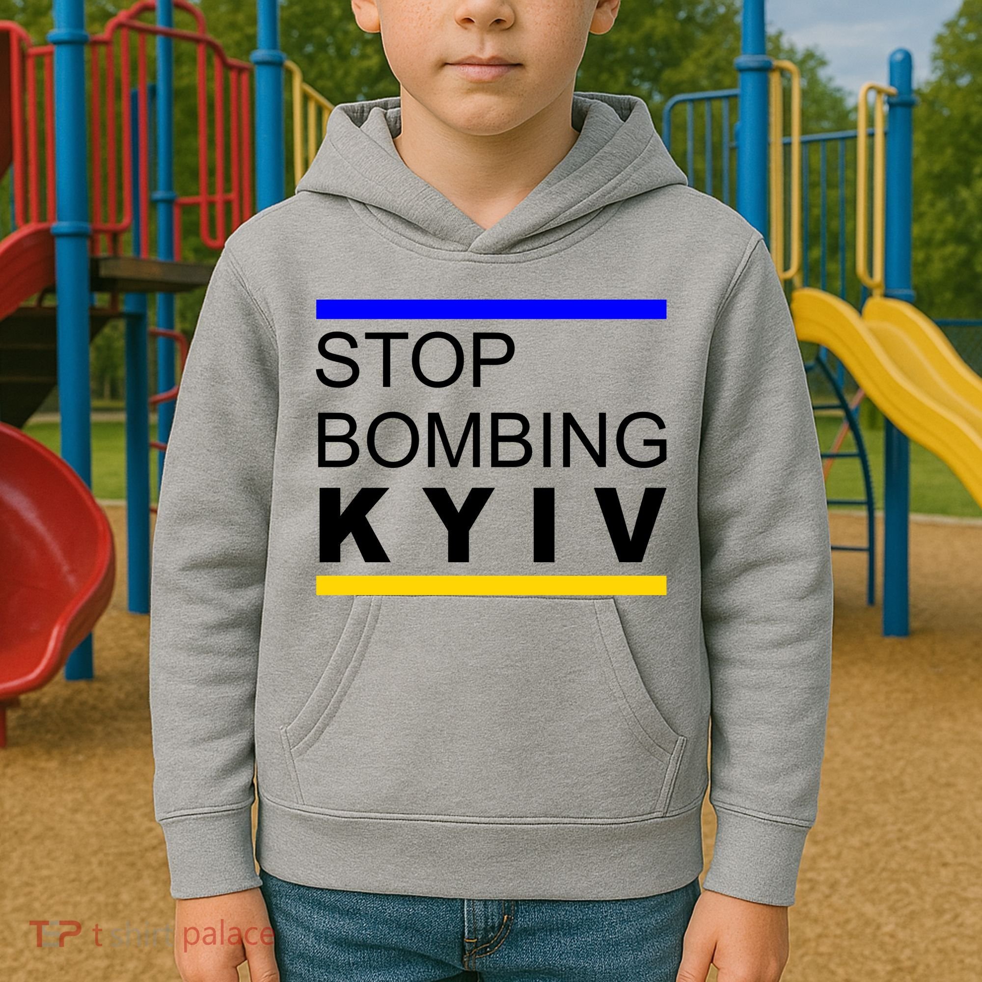 Stop Bombing Kyiv Support Ukraine Kids Hoodie