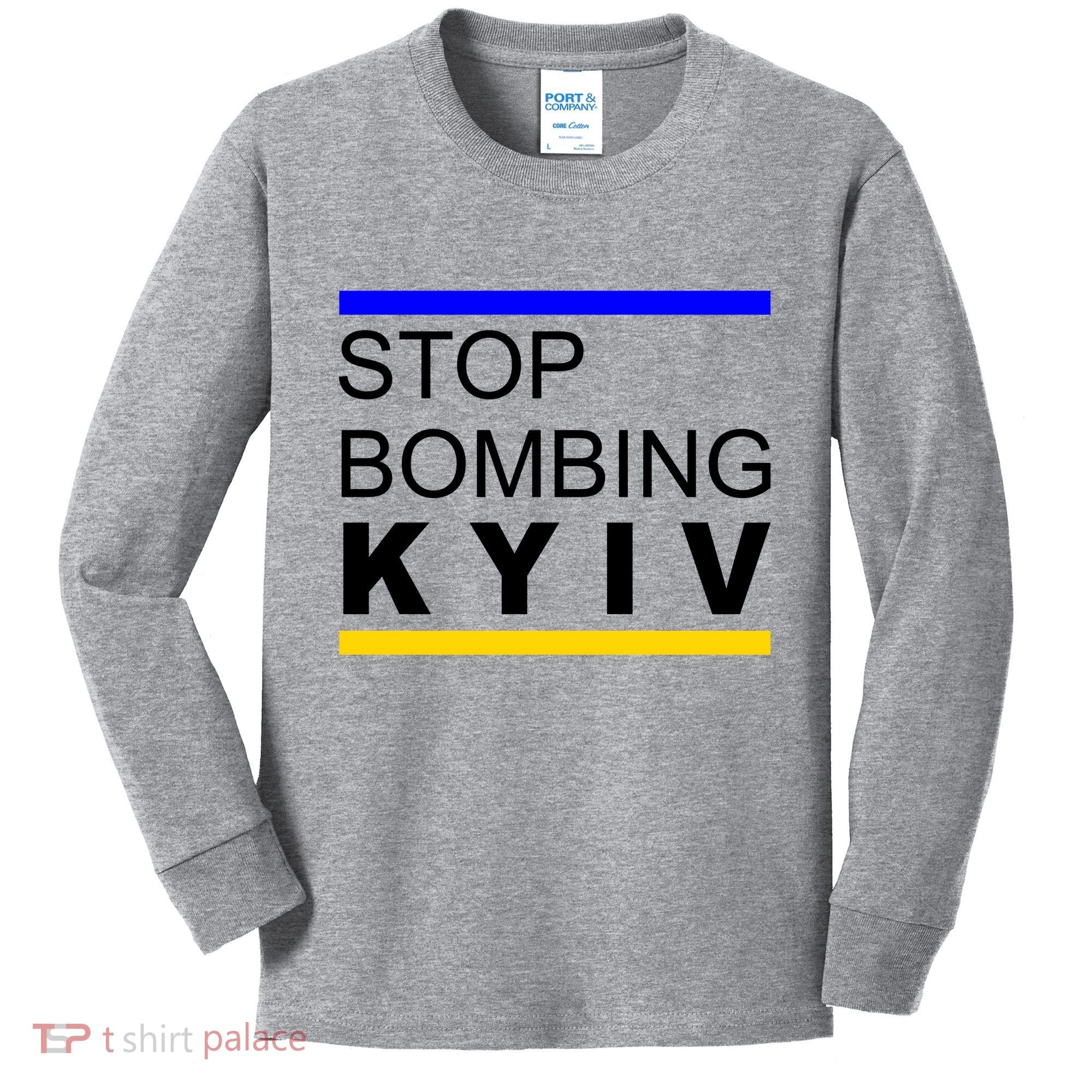 Stop Bombing Kyiv Support Ukraine Kids Long Sleeve Shirt