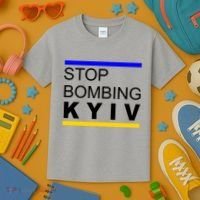 Stop Bombing Kyiv Support Ukraine Kids T-Shirt thumb 3