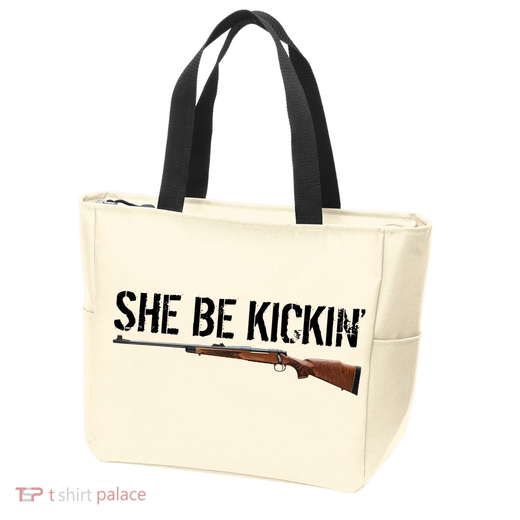 She Be Kickin Guns Saying Cool Hot Women Lady Tote Bag
