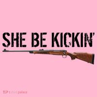 She Be Kickin Guns Saying Cool Hot Women Lady Coaster thumb 2