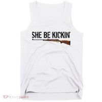 She Be Kickin Guns Saying Cool Hot Women Lady Tank Top thumb 0