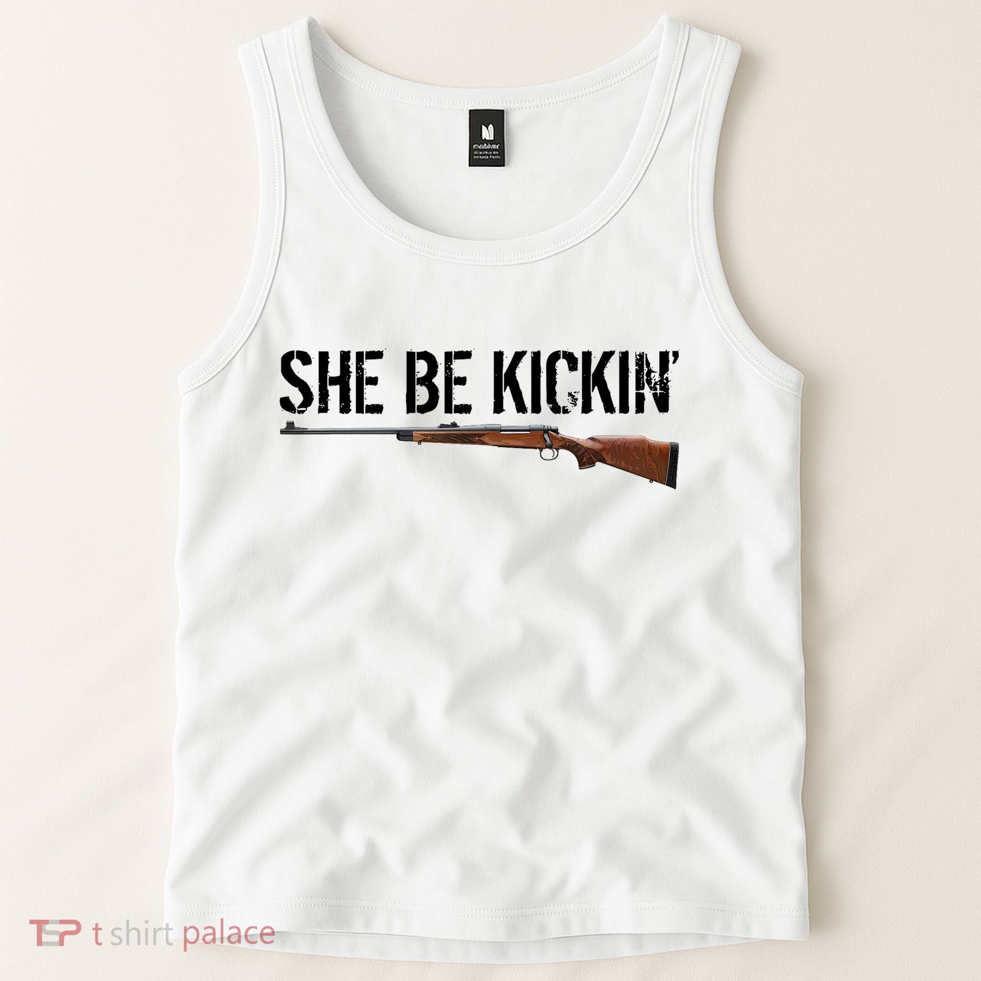 She Be Kickin Guns Saying Cool Hot Women Lady Tank Top