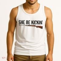 She Be Kickin Guns Saying Cool Hot Women Lady Tank Top thumb 3