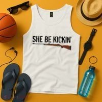 She Be Kickin Guns Saying Cool Hot Women Lady Tank Top thumb 4