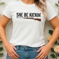 She Be Kickin Guns Saying Cool Hot Women Lady Women's T-Shirt thumb 2