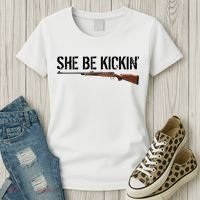 She Be Kickin Guns Saying Cool Hot Women Lady Women's T-Shirt thumb 3