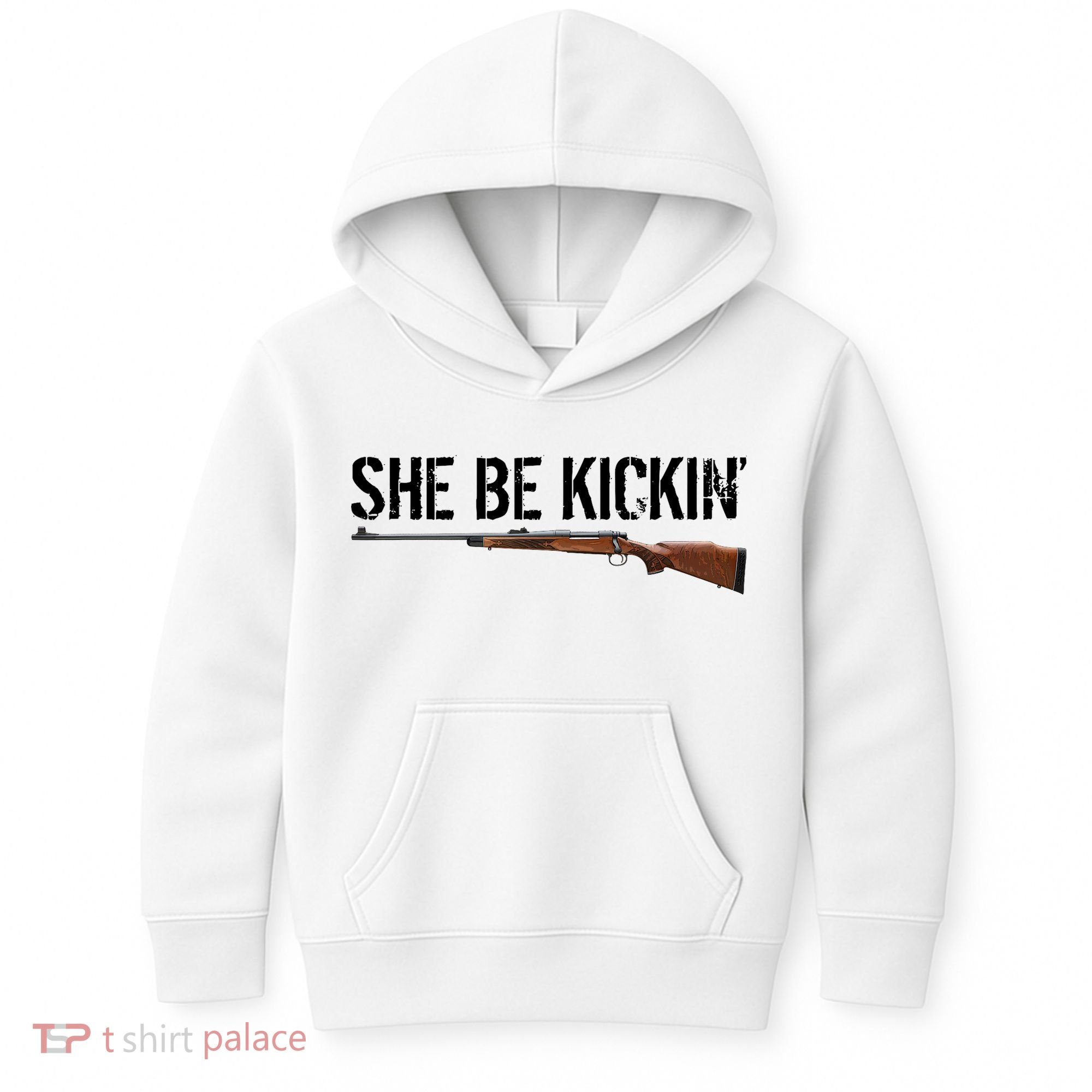 She Be Kickin Guns Saying Cool Hot Women Lady Kids Hoodie