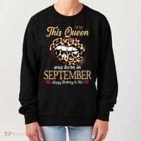 September Birthday Leopard Its My Birthday September Queen Women's Sweatshirt thumb 0