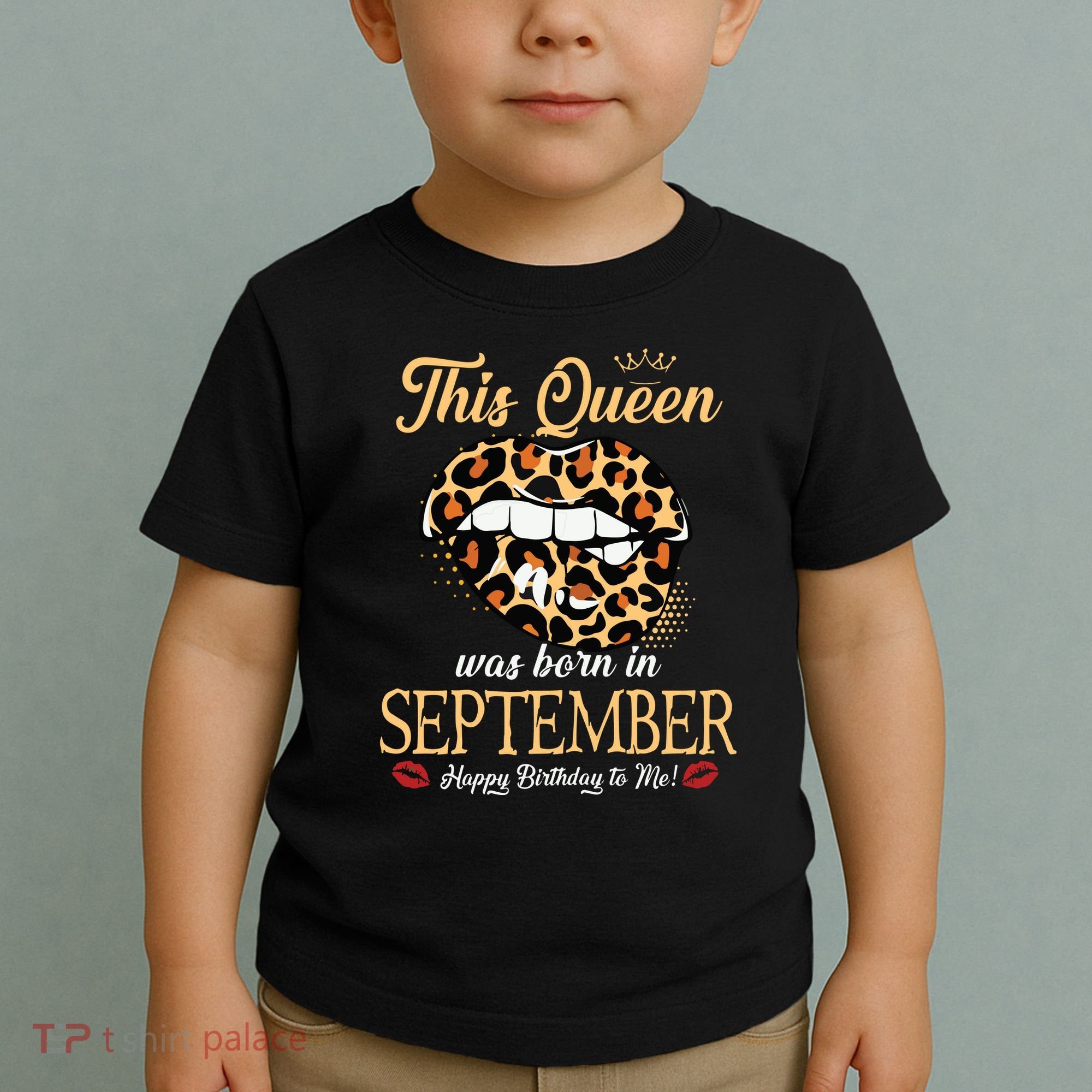 September Birthday Leopard Its My Birthday September Queen Toddler T-Shirt