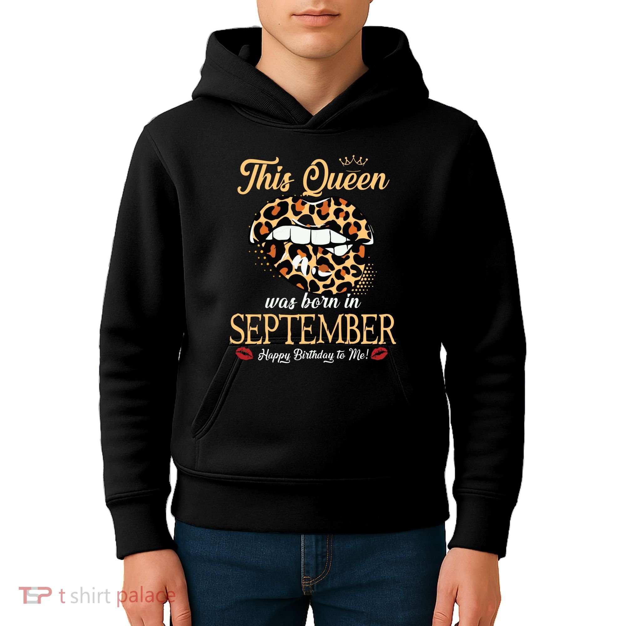 September Birthday Leopard Its My Birthday September Queen Kids Hoodie