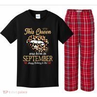 September Birthday Leopard Its My Birthday September Queen Kids Plaid Pajama Set thumb 0