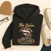 September Birthday Leopard Its My Birthday September Queen Hoodie thumb 4