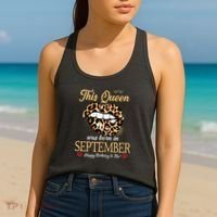 September Birthday Leopard Its My Birthday September Queen Women's Tank Top thumb 2