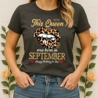 September Birthday Leopard Its My Birthday September Queen Women's T-Shirt thumb 2