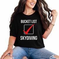 Skydiving Bucket List Check Skydiver Parachute Plane Jump Comfort Colors T-Shirt thumb 0