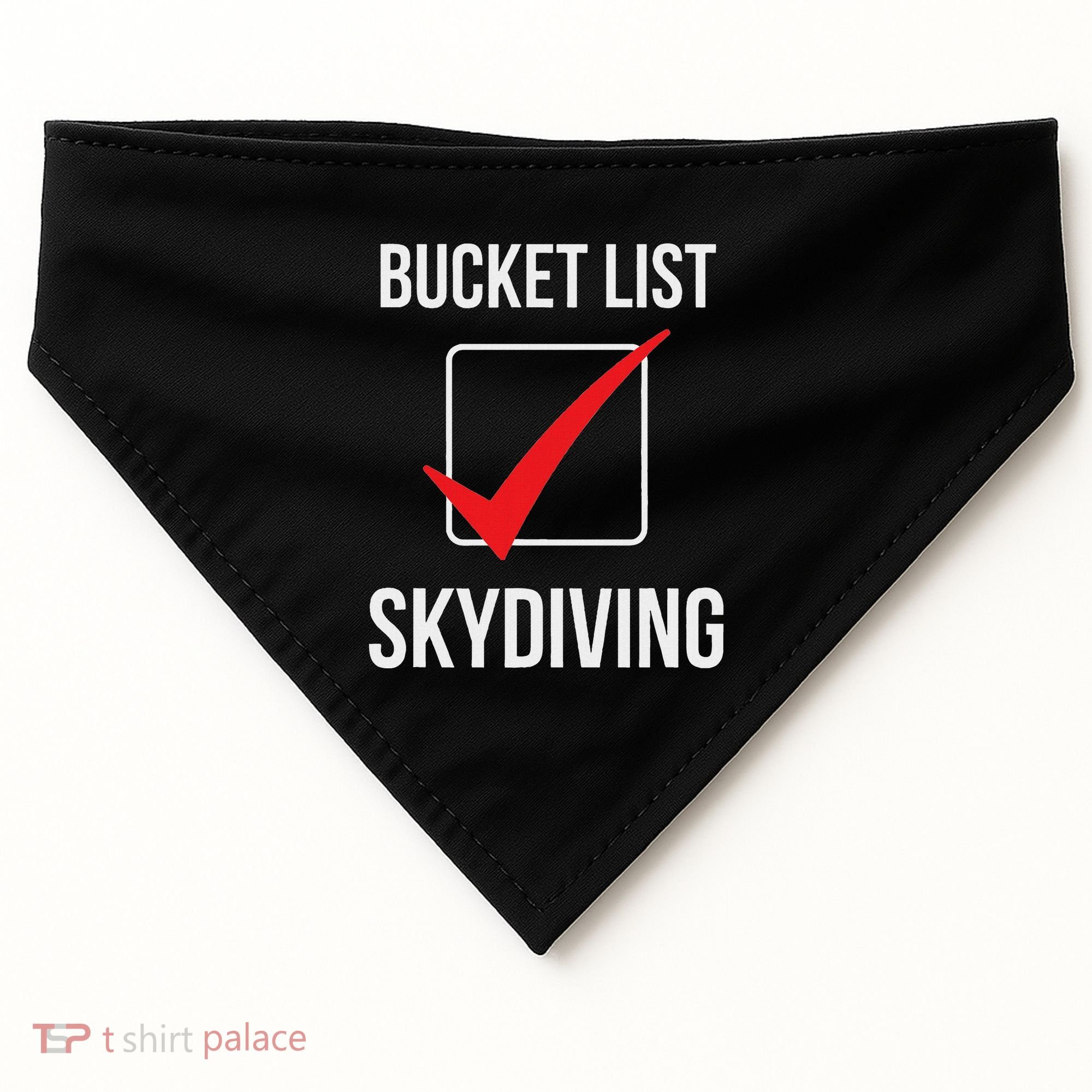 Skydiving Bucket List Check Skydiver Parachute Plane Jump USA-Made Doggie Bandana